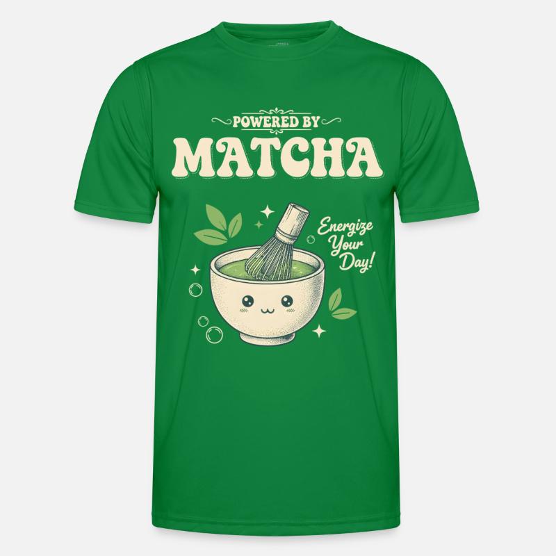 Powered By Matcha Energize Your Day Matcha Tea Men's Functional T-Shirt