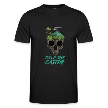 Earthday Earth and Conservation - Men's Functional T-Shirt - black - Front - AI Model Male 178 dark (178cm)