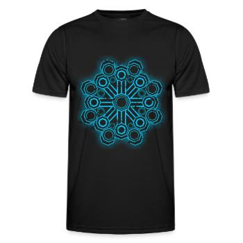 Sacred Geometry Goa Signs Psytrance Clothing - Men's Functional T-Shirt - black - Front - AI Model Male 178 dark (178cm)