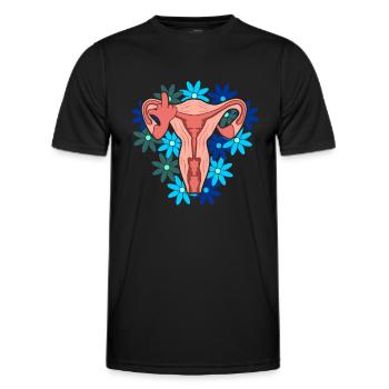 Uterus vagina vagina middle finger feminism - Men's Functional T-Shirt - black - Front - AI Model Male 178 dark (178cm)