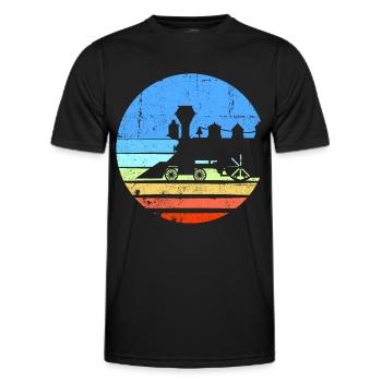 Zug Eisenbahn Eisenbahner trains drivers - Men's Functional T-Shirt - black - Front - AI Model Male 178 dark (178cm)