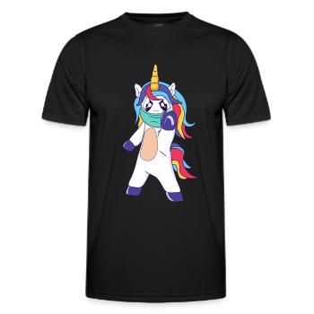 Social Distancing Unicorn - Männer Funktions-T-Shirt - Schwarz - Vorne - AI Model Male 178 dark (178cm)