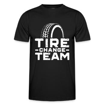 Changement de pneu de roue changement de pneu changement de roue voiture - T-shirt sport Homme - noir - Devant - AI Model Male 178 dark (178cm)