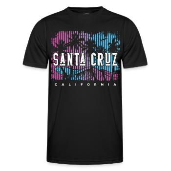 Santa Cruz California Surfer Wellen vintage retro - Männer Funktions-T-Shirt - Schwarz - Vorne - AI Model Male 178 dark (178cm)