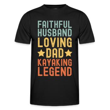 Ehemann Vater Kayak Legende Retro Vintage - Männer Funktions-T-Shirt - Schwarz - Vorne - AI Model Male 178 dark (178cm)