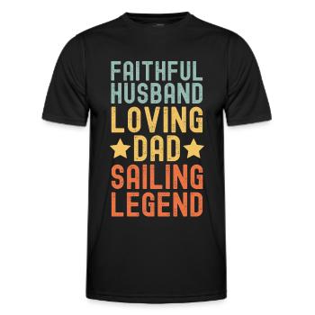 Mari Père Voile Légende Rétro Vintage - T-shirt sport Homme - noir - Devant - AI Model Male 178 dark (178cm)
