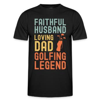 Ehemann Vater Golf Legende Retro Vintage - Männer Funktions-T-Shirt - Schwarz - Vorne - AI Model Male 178 dark (178cm)