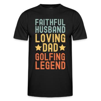 Ehemann Vater Golf Legende Retro Vintage - Männer Funktions-T-Shirt - Schwarz - Vorne - AI Model Male 178 dark (178cm)