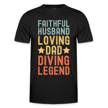 Mari Père Plongeur Légende Rétro Vintage - T-shirt sport Homme - noir - Devant - AI Model Male 178 dark (178cm)