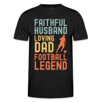 Husband Father Football Legend Retro Vintage - Men's Functional T-Shirt - black - Front - AI Model Male 178 dark (178cm)