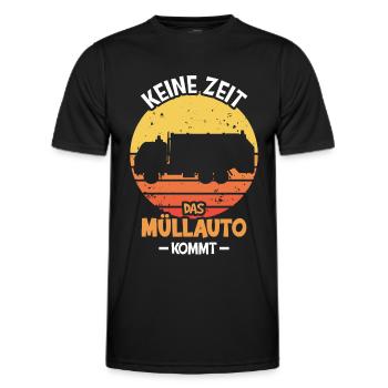 Keine Zeit das Müllauto kommt - Männer Funktions-T-Shirt - Schwarz - Vorne - AI Model Male 178 dark (178cm)