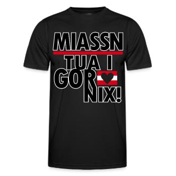 Austrian dialect Styrian - Men's Functional T-Shirt - black - Front - AI Model Male 178 dark (178cm)