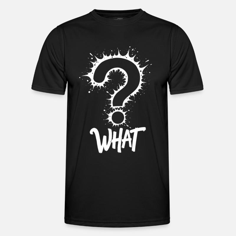 What Fragezeichen Splash - Männer Funktions-T-Shirt - Schwarz