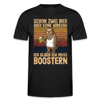 Schon zwei Bier aber keine Wirkung Impfung Booster - Männer Funktions-T-Shirt - Schwarz - Vorne - AI Model Male 178 dark (178cm)