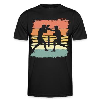 Boxe rétro - T-shirt sport Homme - noir - Devant - AI Model Male 178 dark (178cm)