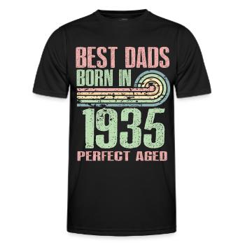 Die Besten Väter Sind 1935 Geboren, 88 Jahre Alt, - Männer Funktions-T-Shirt - Schwarz - Vorne - AI Model Male 178 dark (178cm)