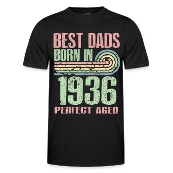 Die Besten Väter Sind 1936 Geboren, 87 Jahre Alt, - Männer Funktions-T-Shirt - Schwarz - Vorne - AI Model Male 178 dark (178cm)