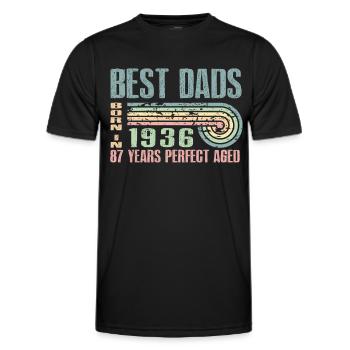 Die Besten Väter Sind 1936 Geboren, 87 Jahre Alt, - Männer Funktions-T-Shirt - Schwarz - Vorne - AI Model Male 178 dark (178cm)