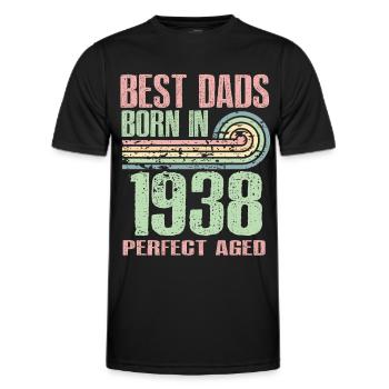 Die Besten Väter Sind 1938 Geboren, 85 Jahre Alt, - Männer Funktions-T-Shirt - Schwarz - Vorne - AI Model Male 178 dark (178cm)