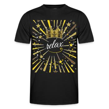 relax 1 - Men's Functional T-Shirt - black - Front - AI Model Male 178 dark (178cm)