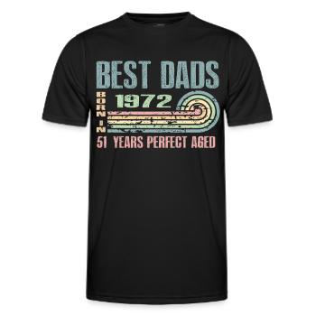 Die Besten Väter Sind 1972 Geboren, 51 Jahre Alt, - Männer Funktions-T-Shirt - Schwarz - Vorne - AI Model Male 178 dark (178cm)