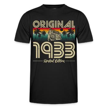 Vintage Original 1933 Anniversaire Homme Femme Rétro - T-shirt sport Homme - noir - Devant - AI Model Male 178 dark (178cm)