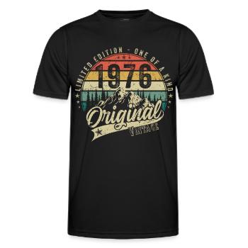 1976 Anniversaire né en 1976 Retro Vintage - T-shirt sport Homme - noir - Devant - AI Model Male 178 dark (178cm)