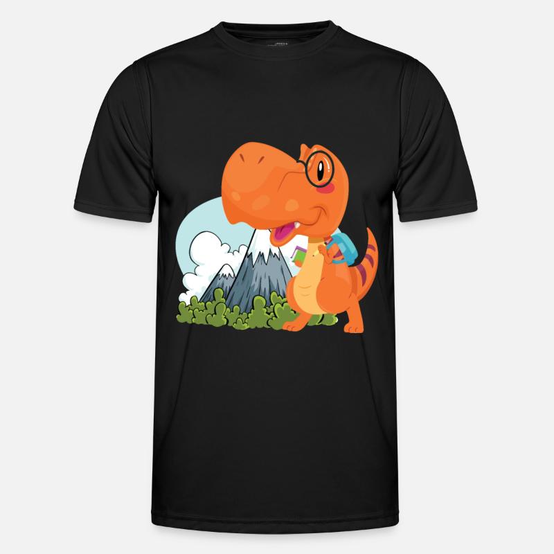 cool funny nerd Dino - Men's Functional T-Shirt - black