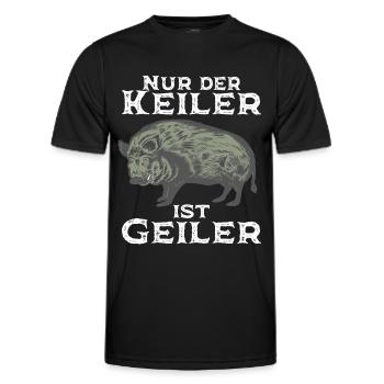 Geiler Keiler Wildschwein Jäger Tshirt - Männer Funktions-T-Shirt - Schwarz - Vorne - AI Model Male 178 dark (178cm)