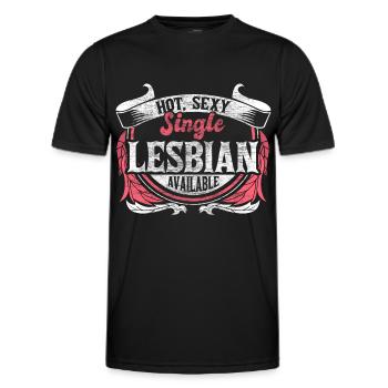 Lesbisch Single LGBT+ Beziehung Geschenkidee - Männer Funktions-T-Shirt - Schwarz - Vorne - AI Model Male 178 dark (178cm)