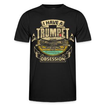 Idée cadeau Trumpet Brass Band - T-shirt sport Homme - noir - Devant - AI Model Male 178 dark (178cm)