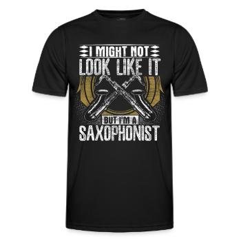 Saxophone Instrument Concert Gift - Men's Functional T-Shirt - black - Front - AI Model Male 178 dark (178cm)