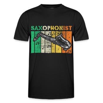 Saxophon Blasinstrument Musical Geschenkidee - Männer Funktions-T-Shirt - Schwarz - Vorne - AI Model Male 178 dark (178cm)
