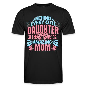 Idée cadeau de cohésion mère-fille - T-shirt sport Homme - noir - Devant - AI Model Male 178 dark (178cm)