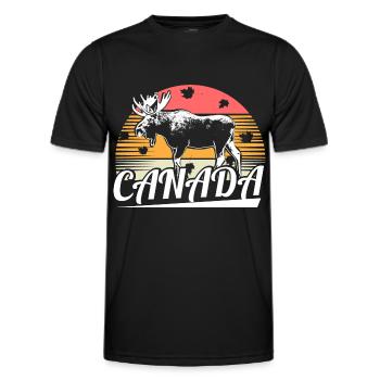 Canada Elk Nation - Men's Functional T-Shirt - black - Front - AI Model Male 178 dark (178cm)