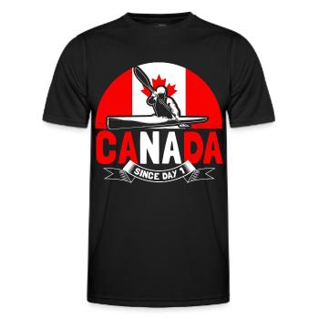 Don de l’État du wapiti du Canada - T-shirt sport Homme - noir - Devant - AI Model Male 178 dark (178cm)