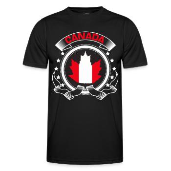 Canada Canadian Flag Gift Idea - Men's Functional T-Shirt - black - Front - AI Model Male 178 dark (178cm)