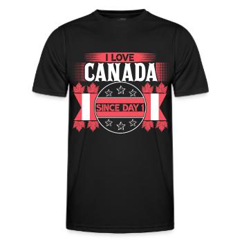 Origine de la feuille d’érable du Canada - T-shirt sport Homme - noir - Devant - AI Model Male 178 dark (178cm)