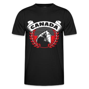 Cadeau du drapeau de la feuille d’érable du Canada - T-shirt sport Homme - noir - Devant - AI Model Male 178 dark (178cm)