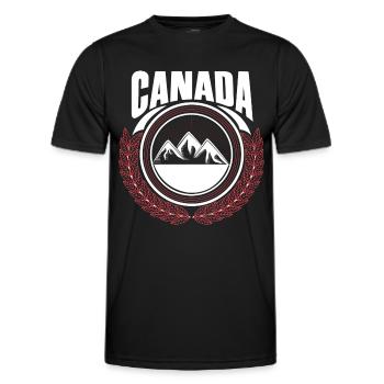 Canada Maple Country of Birth Gift Idea - Men's Functional T-Shirt - black - Front - AI Model Male 178 dark (178cm)