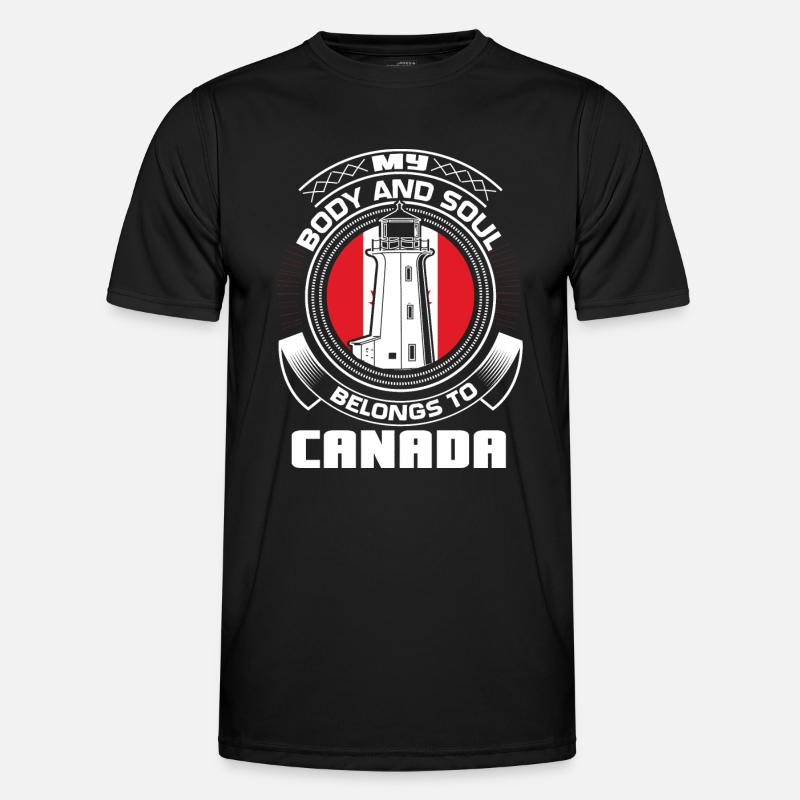 Drapeau érable du Canada - T-shirt sport Homme - noir