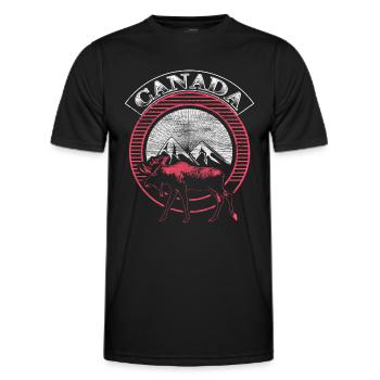 Canada Maple Origin Gift - Men's Functional T-Shirt - black - Front - AI Model Male 178 dark (178cm)