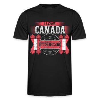 Canada Snow Origin Gift Idea - Men's Functional T-Shirt - black - Front - AI Model Male 178 dark (178cm)