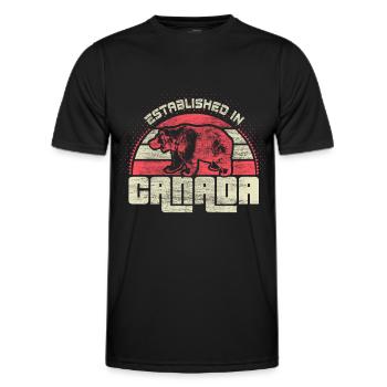 Origine acéricole Canada - T-shirt sport Homme - noir - Devant - AI Model Male 178 dark (178cm)
