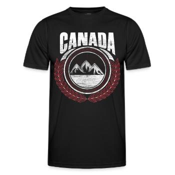 Cadeau d’origine wapiti du Canada - T-shirt sport Homme - noir - Devant - AI Model Male 178 dark (178cm)