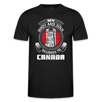Canada Elk Country of Birth Gift Idea - Men's Functional T-Shirt - black - Front - AI Model Male 178 dark (178cm)