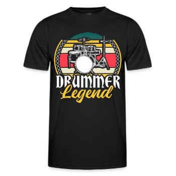 Drums Drumsticks Drumsticks Idée cadeau - T-shirt sport Homme - noir - Devant - AI Model Male 178 dark (178cm)