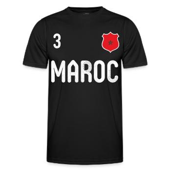 Marokko T-Shirt mit der Nummer 3 - Männer Funktions-T-Shirt - Schwarz - Vorne - AI Model Male 178 dark (178cm)