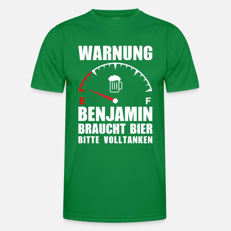 Benjamin braucht Bier Bitte volltanken Männer Funktions-T-Shirt