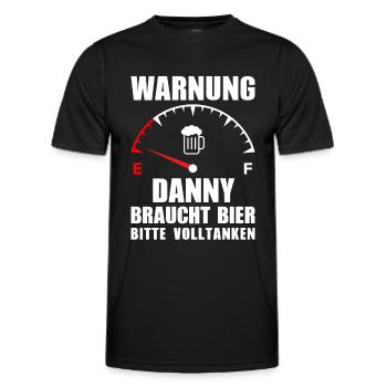 Danny braucht Bier Bitte volltanken - Männer Funktions-T-Shirt - Schwarz - Vorne - AI Model Male 178 dark (178cm)